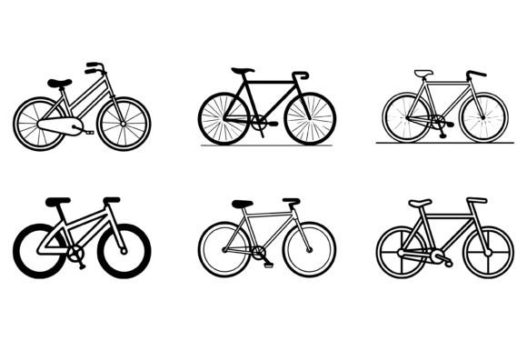 Bicycle Logo Outline Illustration: A Clean Vector Icon for Modern Design