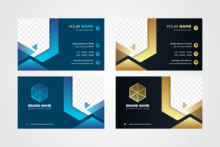 Business Card Blue Hexagon Gold: A Modern Design Asset