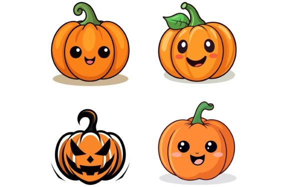Cute Halloween Pumpkins Illustration: Your Go-To Vector Asset