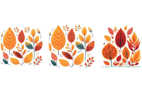 Designing with Nature's Palette: Autumn Season Leaf Drawing Illustration