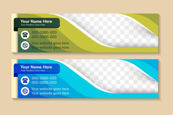 Elevate Your Business Email Signature with This Horizontal Banner Template