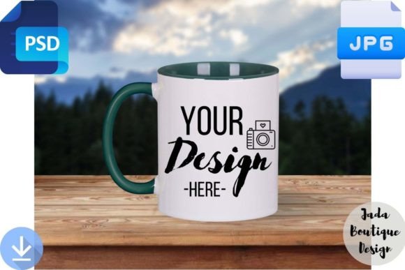 Green Combo Mug Mockup 11Oz Green Handle: Elevate Your Design Presentations