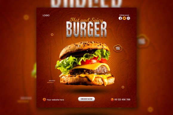Master Your Menu Marketing: The Burger Food Social Media Post Design