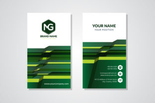 Modern Vertical Business Card Template: Green Gradient Design