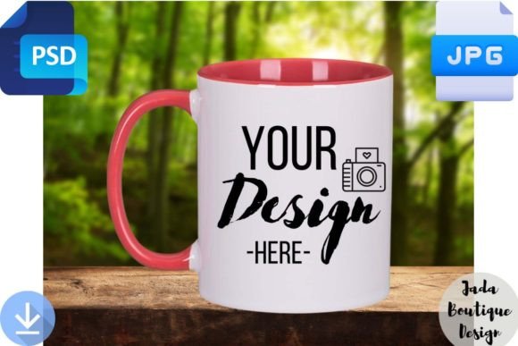 Red Combo Mug Mockup: 11 Oz Mug Design Showcase