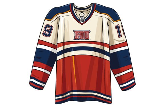 Skate Into Style with a Hockey Jersey Flat Illustration