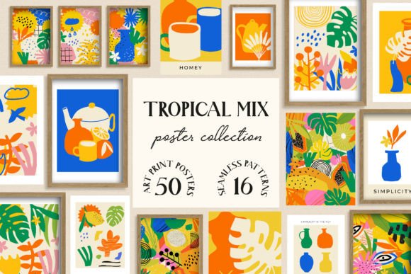 Tropical Mix Bundle: Fresh Design Assets for Vibrant Projects
