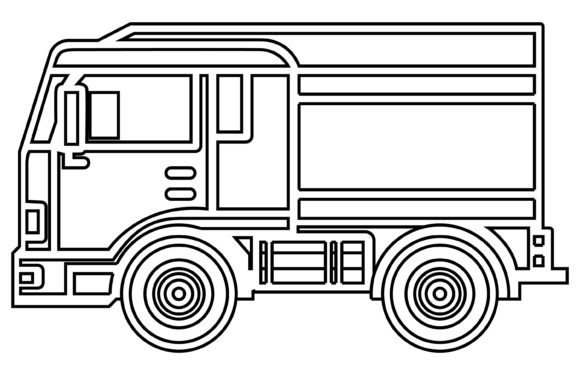 Trucks Outline Vector Illustration: A Design Asset for Every Project