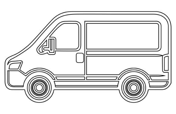 Van Vector Flat Style Outline: A Modern Design Asset