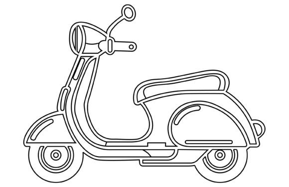 Vintage Scooter Outline Vector: A Fresh Take on Retro Design