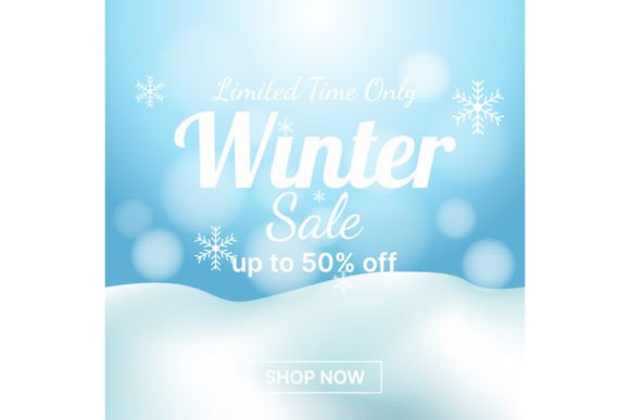 Winter Sale Square Banner with Snowflake: Capturing the Holiday Spirit