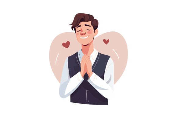 Young Happy Man Prayer Vector: A Designer's Honest Take